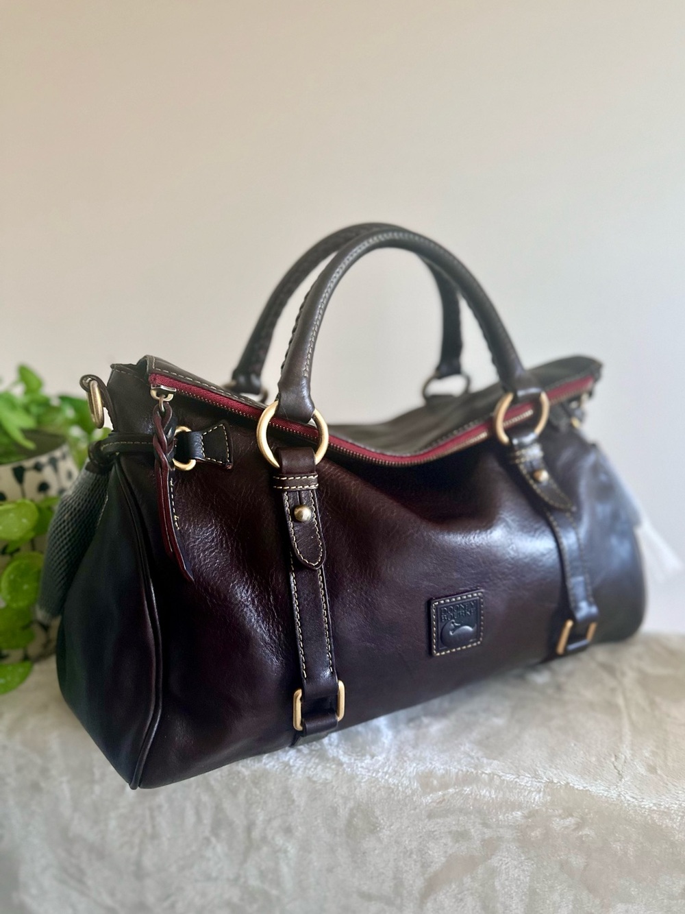 Dooney & Bourke Large Vintage Florentine Satchel in T’Moro Brown